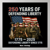 アメリカ250誕生日米国国旗の軍隊パレード ポスター (正面)