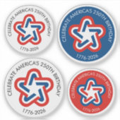 アメリカ250誕生日- 1776-2026ヴィンテージスター シール (正面)