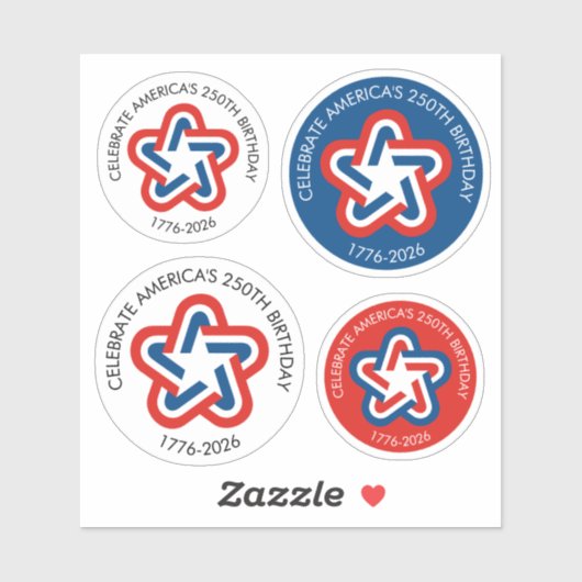 アメリカ250誕生日- 1776-2026ヴィンテージスター シール (シート)