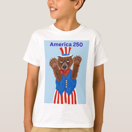 アメリカ250 サムおじさん熊 Tシャツ (正面)
