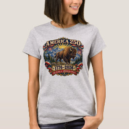 アメリカ250 バイソン 1776–2026 ヴィンテージ 女性Tシャツ Tシャツ