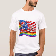 アメリカ250 プライドフラッグ メンズTシャツ
