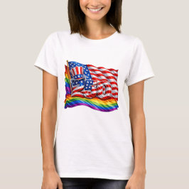 アメリカ250 プライドフラッグ 女性用Tシャツ Tシャツ