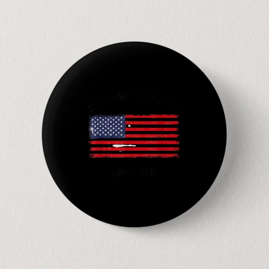 アメリカ250 自由の4th july  缶バッジ (正面)