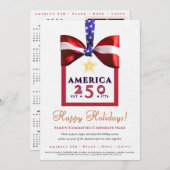 アメリカ250 赤 愛国 2026 カレンダー キャンペーン シーズンカード (正面/裏面)