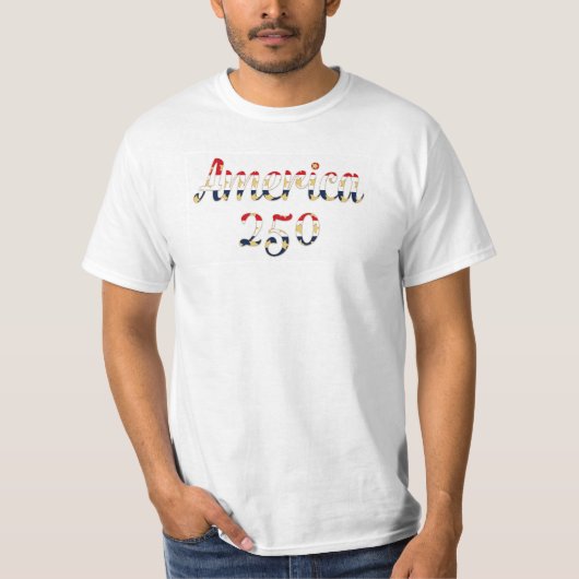 アメリカ250 赤 白 青 ゴールド Tシャツ (正面)