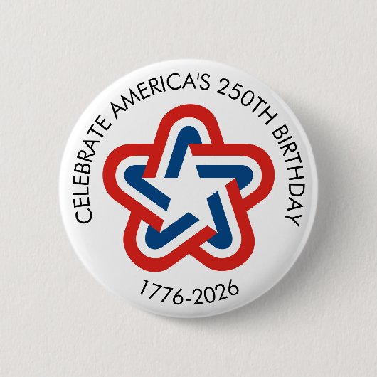 アメリカ250 - 1776-2026ヴィンテージスターデザイン 缶バッジ (正面)