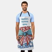 アメリカ4th 7月ビッグボウ エプロン (着用した状態)