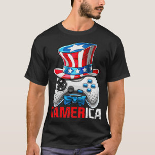 アメリカ7月4日テレビゲームアメリカ国旗ウンクル Tシャツ