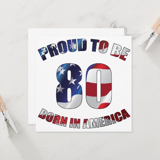 アメリカ80誕生日 カード (正面/裏面インサイチュ)