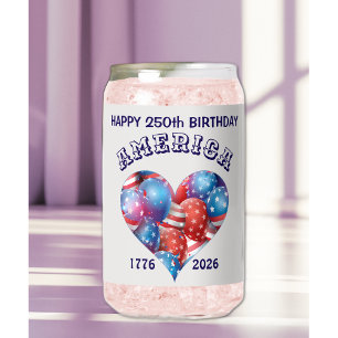 アメリカ お誕生日おめでとう ハートバルーン Name ガラス缶