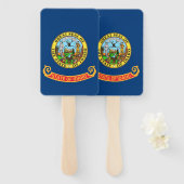 アメリカ・アイダホ州の旗を持つ手州のセット ハンドファン (正面&裏面)