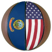 アメリカ・アイダホ州旗を持つフルサイズバスケットボール バスケットボール (縦)