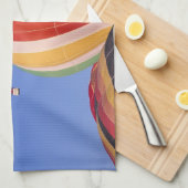 アメリカ、アイダホ、テトンバレー。熱カラフル風 キッチンタオル (四つ折り)