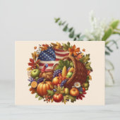 アメリカ/アメリカン/感謝祭七面鳥のリース シーズンカード (スタンド正面)