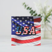 アメリカ - アメリカ国旗 招待状 (スタンド正面)