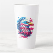 アメリカ – アメリカ愛国的なアメリカデザイン2017年7月4日 カフェラテマグ (正面)