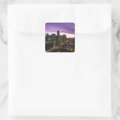 アメリカ、アメリカ、シカゴ。シカゴのスカイラインと川 スクエアシール (バッグ)