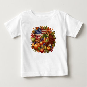 アメリカ/アメリカ/感謝祭トルコリース ベビーTシャツ