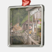 アメリカ，アラスカ，ケチカン，クリーク通り，ダウンタウン メタルオーナメント (左)