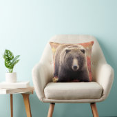 アメリカ、アラスカ、デナリNPメスGrizzly Bear クッション (椅子)