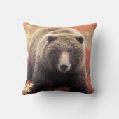 アメリカ、アラスカ、デナリNPメスGrizzly Bear クッション (裏面)