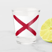 アメリカ・アラバマ州旗を掲げた愛国的なショットグラス ショットグラス (正面)