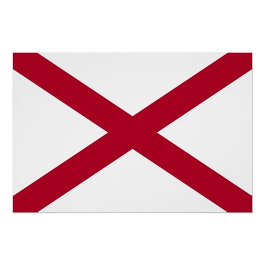 アメリカ・アラバマ州旗を掲げた愛国的な壁のポスター ポスター (正面)