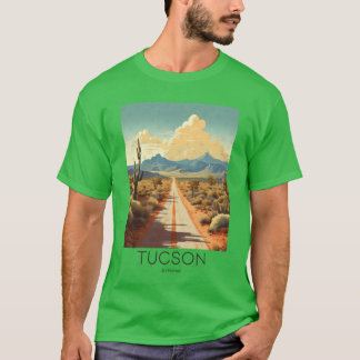 アメリカ アリゾナ州ツーソン市のヴィンテージな旅行イラスト Tシャツ