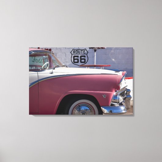 アメリカ、アリゾナ、ウィリアムズ。リト1950年代66町 キャンバスプリント (正面)