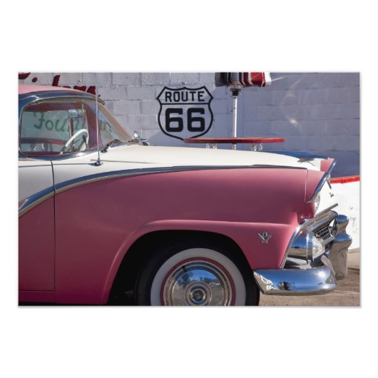 アメリカ、アリゾナ、ウィリアムズ。リト1950年代66町 フォトプリント (正面)