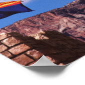 アメリカ、アリゾナ、グランドキャニオン国立二旗 ポスター (角)