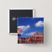 アメリカ、アリゾナ、グランドキャニオン国立二旗 缶バッジ (正面&裏面)