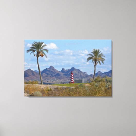 アメリカ、アリゾナ、ハバスシティ湖。次の灯台 キャンバスプリント (正面)