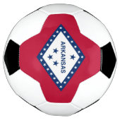 アメリカ・アーカンソー州旗を掲げた愛国的なサッカーボール サッカーボール (回転)