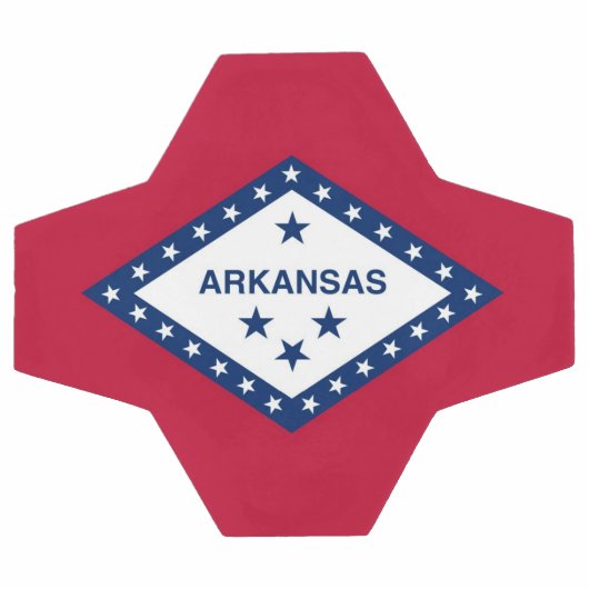 アメリカ・アーカンソー州旗を掲げた愛国的なサッカーボール サッカーボール (フラット)
