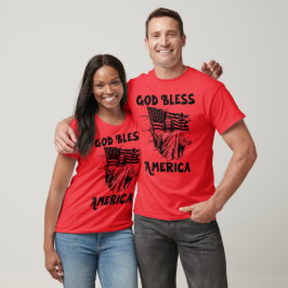 アメリカ、イエス、アメリカ国旗を祝福する Tシャツ
