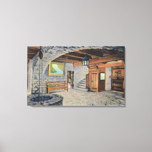 アメリカ、イギリス、およびフラグのフランスの表示 キャンバスプリント (正面)