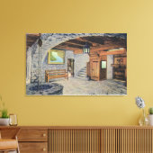 アメリカ、イギリス、およびフラグのフランスの表示 キャンバスプリント (インサイチュ (リビング))