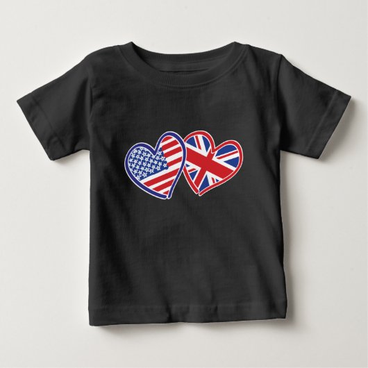 アメリカ – - – イギリス – 愛 ベビーTシャツ (正面)