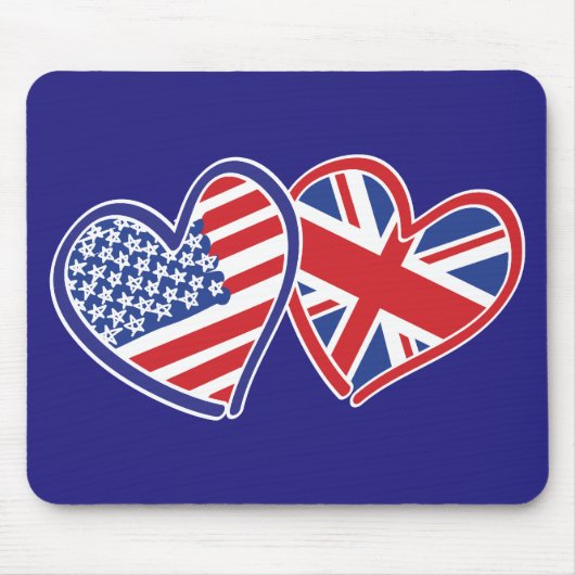 アメリカ – - – イギリス – 愛 マウスパッド (正面)