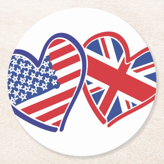 アメリカ – - – イギリス – 愛 ラウンドペーパーコースター (正面)