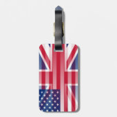 アメリカ+イギリス+旗+荷物タグ ラゲッジタグ (裏面縦)