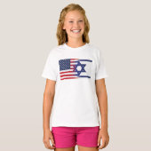 アメリカ　イスラエル支持 フラッグ Tシャツ (正面フル)