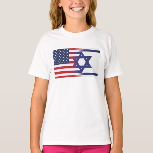 アメリカ　イスラエル支持 フラッグ Tシャツ (正面)
