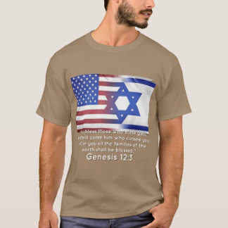 アメリカ+イスラエル+サポートTシャツファミリー Tシャツ