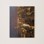 アメリカ、イリノイ、シカゴ:Loop 2の夕べビュー ジグソーパズル (縦)