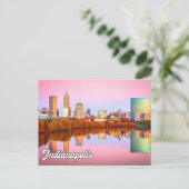 アメリカ，インディアナ州，美しいインディアナポリスの夕日 ポストカード (スタンド正面)