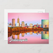 アメリカ，インディアナ州，美しいインディアナポリスの夕日 ポストカード (正面/裏面)