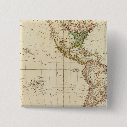 アメリカ-インディアン族集落 缶バッジ (正面)